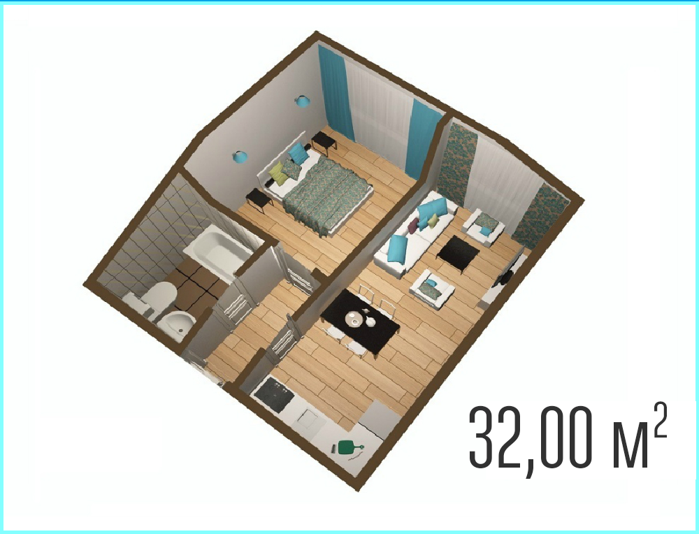 Квартира 32 квадратных метров Чеховский посад